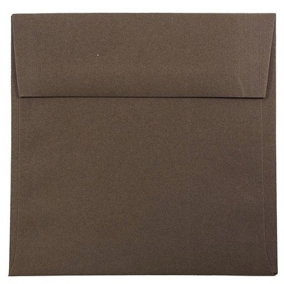 JAM Paper 6 x 6 Square Invitation Envelopes Chocolate Brown Recycled 234680