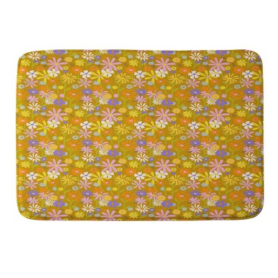 Alja Horvat Flower Power Vintage Heavy Memory Foam Bath Mat - Deny ...