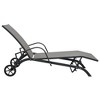 vidaXL Sun Loungers 2 pcs with Table Textilene and Steel - 4 of 4