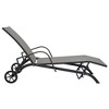 vidaXL Sun Loungers 2 pcs with Table Textilene and Steel - image 4 of 4