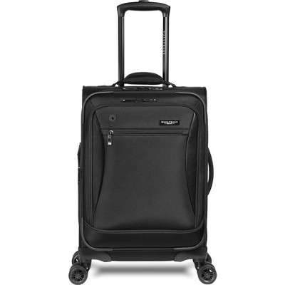 WallyBags Solutions 20 Expandable Spinner Carry-On with Padded Electronics Pockets, Black