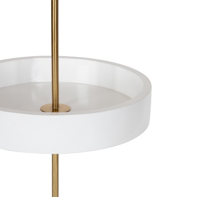 Lipton Glamorous White and Gold Round Metal Two-Tier Tray