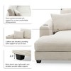 Whisen Oversized Corduroy Sectional Sofa, L-shaped Cloud Couch with USB Charging Port, Cup Holder and Chaise - 2 of 4