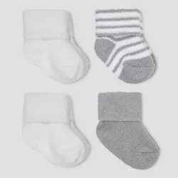 Carter's Just One You®️ Baby Boys' 4pk Chenille Socks - Gray/White