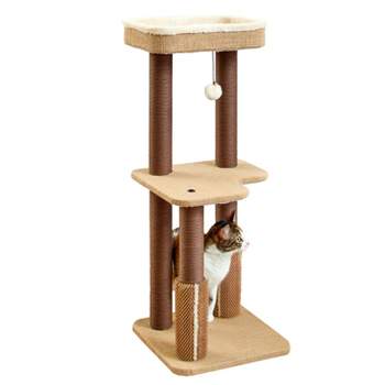 Two by Two Lansing - Beige Scratching Post Cat Furniture - 39.6 in. Tall