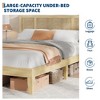 Bed Frame with Natural Rattan Headboard, Sturdy Wooden Slats, Metal Platform, Boho Cane Mattress Support, No Box Spring Needed, Stylish - 4 of 4