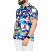 LA LEELA Men's Beach Short Sleeve Funny Santa Claus Party Dress Shirt Holiday Hawaiian Ugly Christmas Tree shirts for Men - 3 of 4