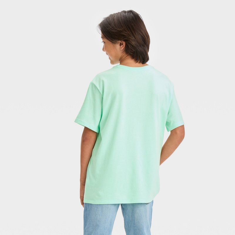 Boys&#39; Smiley Face Short Sleeve Graphic T-Shirt - art class&#8482; Aqua Blue, 4 of 7
