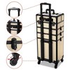 Byootique Rolling Makeup Train Case on Wheels 4in1 Cosmetology Art Deco Pastel AD Multi - 3 of 4