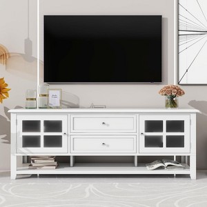 Modern TV Stand for TVs Up to 60"" TV Console Entertainment Center Multi-Functional Storage Cabinet with Shelves for Living - 1 of 4