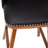Emma and Oliver Upholstered Mid-Back Stools with Nailhead Accent Trim & Wood Frames - 3 of 4
