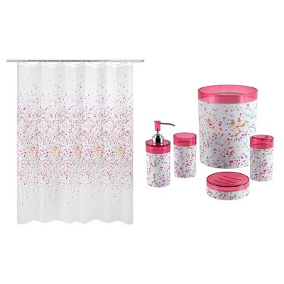 6pc Confetti Bath Set Pink - Allure Home Creations