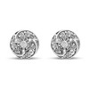 Haus of Brilliance Silver 1/4 Cttw Round Diamond Spiral Halo Cluster Stud Earrings - 2 of 4