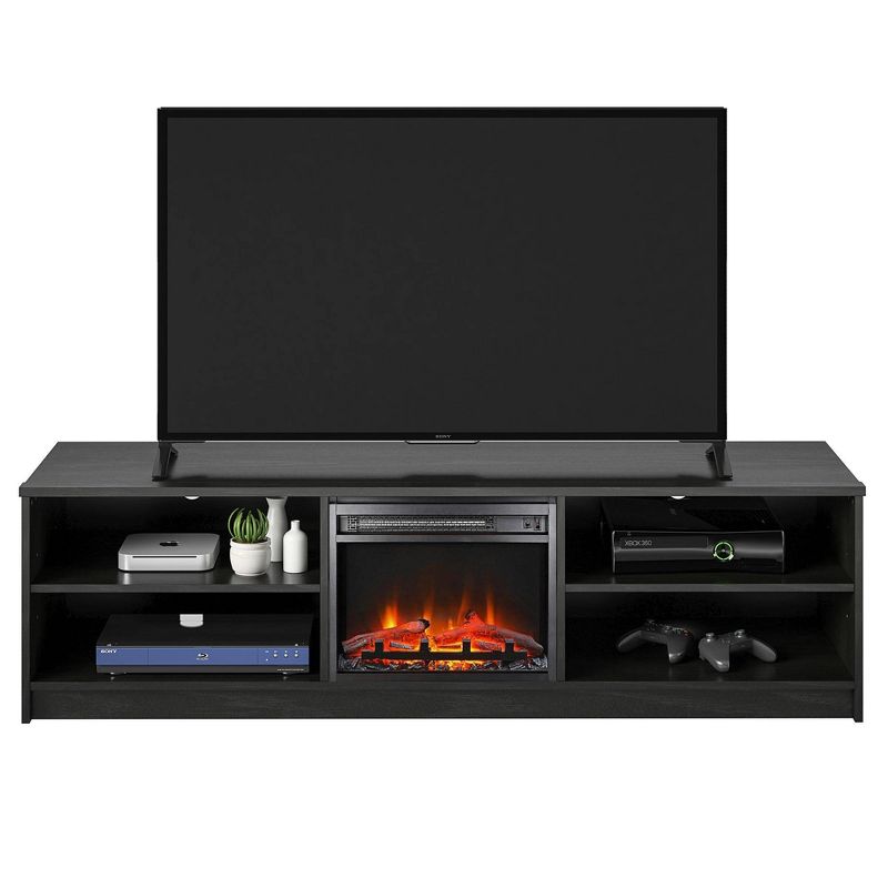 Newton Electric Fireplace Insert with 4 Shelves TV Stand for TVs up to 75" - Room & Joy, 1 of 10