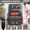 PAGED Power Lift Recliner Chair, Heating Massage Chair with Wood Armrests and Side Pocket, Chenille Accent Chair for Bedroom, Living Room - 3 of 4