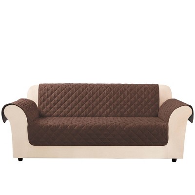 Microfiber Non-Slip Sofa Furniture Protector Chocolate - Sure Fit