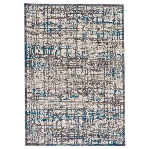 Gorilla Grip Grayish Green Ivory Abstract Braided Polyester Area Rug 2.3' x  3.3