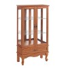 YOOCOZZ Lighted Glass Display Wine Curio Cabinet with Adjustable Glass Shelves, Two Doors, One Drawer Included Bulb - 2 of 4