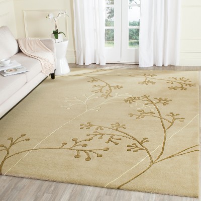 Sage Green Handmade Wool and Viscose Tufted Area Rug, 7'6" x 9'6"