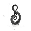 HomeRoots 12" Black and White Murano Glass Modern Abstract Tabletop Sculpture - 3 of 4