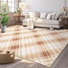 Washable Modern Striped Rug Non Slip Low Pile Rug Soft Throw Floor Cover Foldable Indoor Carpet for Living Room Bedroom Nursery - 3 of 4