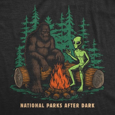 Мужские футболки Crazy Dog T-Shirts, Inc. Mens Funny T Shirts National Parks After Dark Sarcastic Bigfoot Alien Graphic Novelty Tee for Men - Crazy Dog Men's T Shirt For Campers Black XL — фото 2