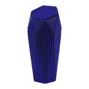 Unique Bargains Car Trash Can Rhinestones Portable Car Cup Holder Plastic Trash Bin Blue 1 Pcs - 1 of 4