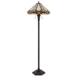 59.25" Resin Transitional Floor Lamp with Tiffany Glass Shade - Cal Lighting