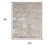 HomeRoots 2' X 3' Ivory Gray And Tan Abstract Distressed Area Rug - 3 of 3