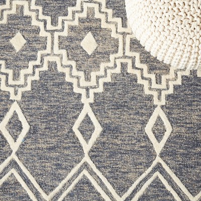 Gray and Ivory Handmade Wool Tufted Runner Rug