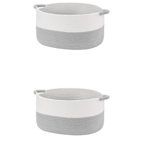 REGALWOVEN 2 Pack Woven Handles Shelf Closet Storage Basket - 1 of 4