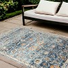9' X 12' Blue and Orange Floral Stain Resistant Indoor Outdoor Area Rug - 2 of 4