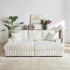 KWPZQEB 84'' Modern Sofa, Comfy Cloud Couch with 2 Ottoman & 2 Pillows, Deep Seat Corduroy 3 Seat Sofa for Living Room - 2 of 4