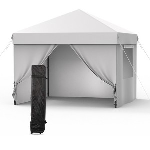 10 ft. x 10 ft. Pop Up Canopy Tent Outdoor Heavy Duty Instant Shelter with 4 Sidewalls for Events - 1 of 4
