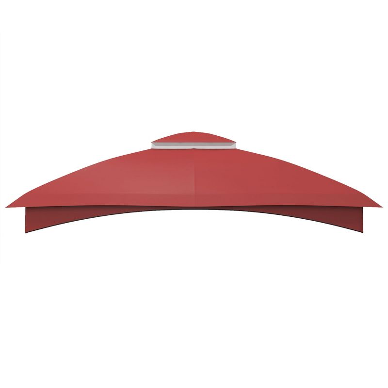 Outsunny 10' x 12' Gazebo Canopy Replacement, 2-Tier Outdoor Gazebo Cover Top Roof with Drainage Holes, (TOP ONLY), Wine Red, 4 of 7