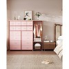 Coolmee 16 Drawers Dresser with Clothes Rack, Tall Fabric Dresser for Bedroom, Freestanding Fabric Storage Tower Drawers Closet Organizer - 2 of 4