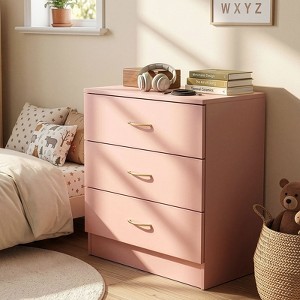 pink 3 drawer dresser Qeetex Pink 3-Drawer Dresser for Bedroom Closet Slim Tall Chest with  Soft-Close Glides Anti-Tip Kit 28.7 inch H Space Saving Storage Organizer  in the Dressers department at Lowes.com