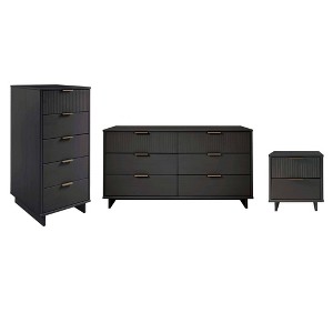 Manhattan Comfort 3pc Granville Chest with Double Dresser and Nightstand Bedroom Set - 1 of 4