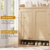 Rattan Shoe Cabinet with Doors, 5-Tier Shoe Storage Cabinet for Entryway, Shoe Rack with Woven Rattan Doors - 4 of 4