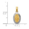 Black Bow Jewelry 14k Yellow Gold & Rhodium Small Oval Miraculous Medal Pendant, 8x19mm - 4 of 4