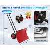 GustoWave Heavy-Duty Snow Shovel with Wheels, 29" Steel Blade, 5-Way Adjustable Handle & Angle for Easy Driveway Clearing - 3 of 4