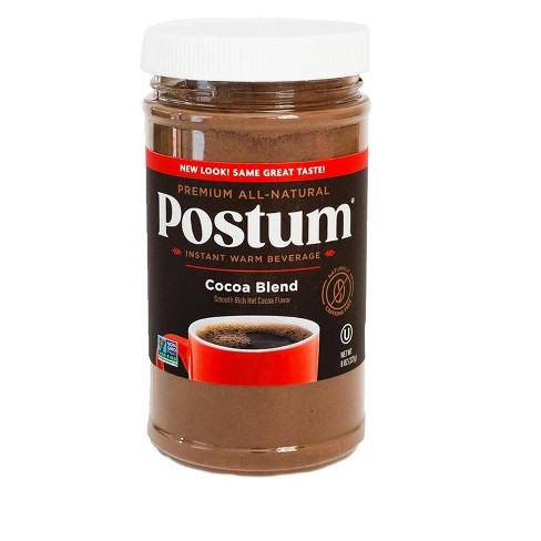 Postum Hot Cocoa Blend Coffee Substitute, Caffeine-Free, Made with Roasted Wheat Bran & Molasses, Kosher, Vegan, Non-GMO, Natural & Healthy - 8 oz - image 1 of 4