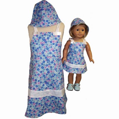 Matching Girls and Doll Clothes Dress And  Hat Size 4