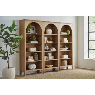 Laurel Light Brown Adjustable Wood Bookcase