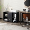 Tangkula Rolling Wood File Cabinet w/ 2 Large Drawers & 4 Open Compartments Office Black - 3 of 4