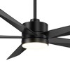 Airsurfer 65" Ceiling Fan with Color-Changing LED Light, Matte Black with Black Blades, 5-Blade, Remote Included - 3 of 4
