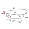 Sapphtopaz Modern Triangle Coffee Tables for Living Room with Glass Tabletop Simple Center Table with Irregular Wood Base Coffee Bar for Office - 4 of 4