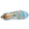 Allegra K Women's Cage Strappy Back Zipper Gladiators Chunky Heels Sandals - 4 of 4
