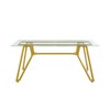 Lirago Rectangular Dining Table with Tempered Glass Top and Metal Legs Modern Style 30.9"H x 35.4"D x 70.9"W - 4 of 4