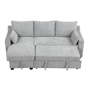 NicBex Modern 90" Pull Out Sofa Bed Convertible Sleeper Sofa with Storage Chaise and Storage Racks for Living Room - 1 of 4